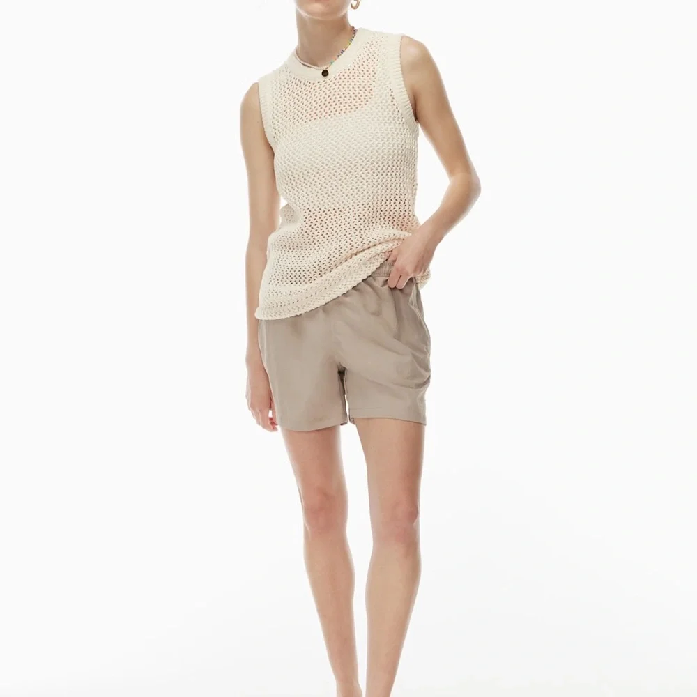 TNA‎ x ARITZIA dundas open knit sweater vest tan size large